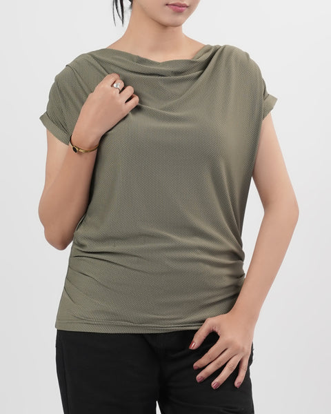 Women's Solid Textured T-Shirt