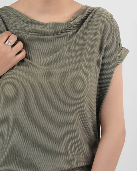 Women's Solid Textured T-Shirt