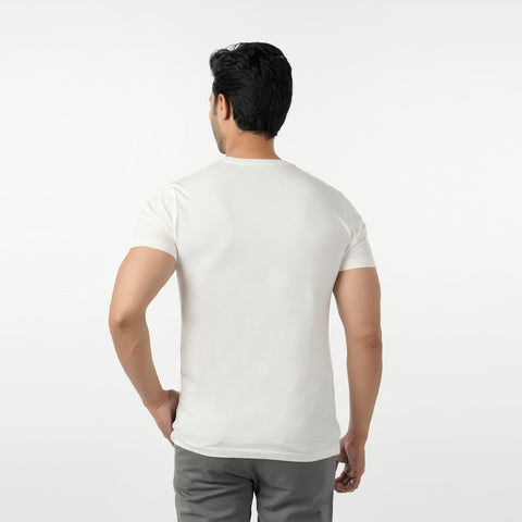 Eminent Men's Round Neck Half Sleeves Printed T-Shirt - Off White, Men's T-Shirts & Polos, Eminent, Chase Value
