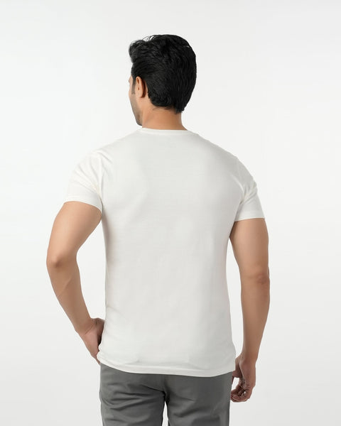 Eminent Men's Round Neck Half Sleeves Printed T-Shirt - Off White, Men's T-Shirts & Polos, Eminent, Chase Value