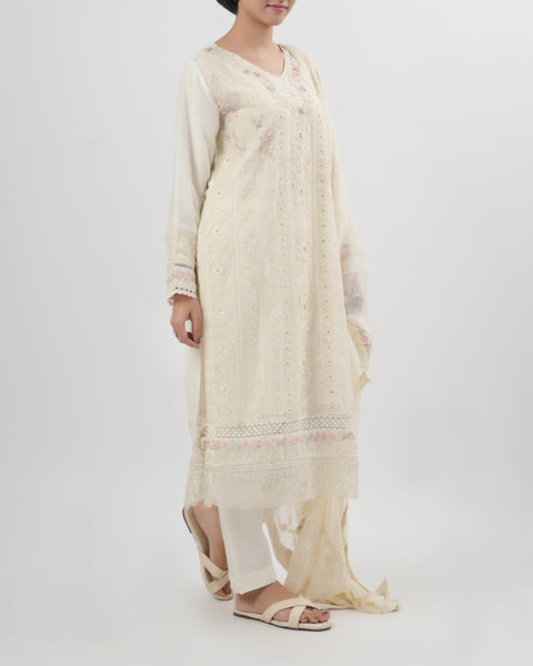 Women’s Luxury Embroidered Chiffon 3 Pcs Suit