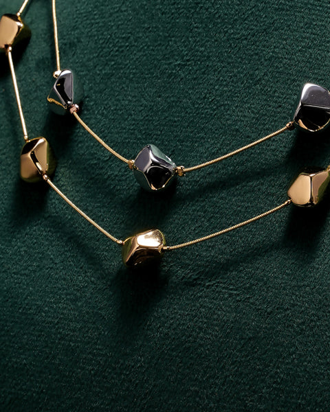 Geometric Glow Layered Necklace