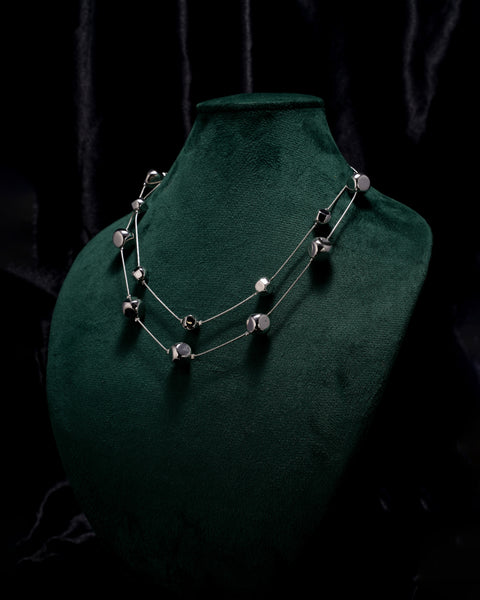 Silver Prism Layered Necklace