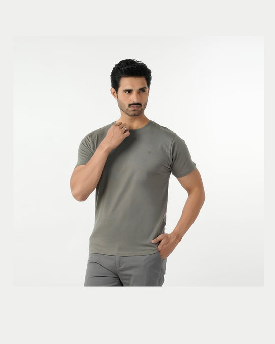 Eminent Men's Round Neck Half Sleeves T-Shirt - Dusty Olive, Men's T-Shirts & Polos, Eminent, Chase Value