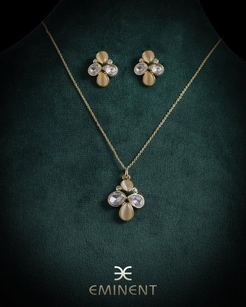 Crystal Petal Necklace Set