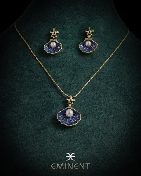 Midnight Pearl Blossom Necklace Set