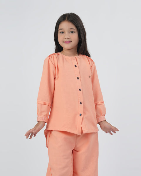 Girls' Solid Seersucker Co-Ord Set