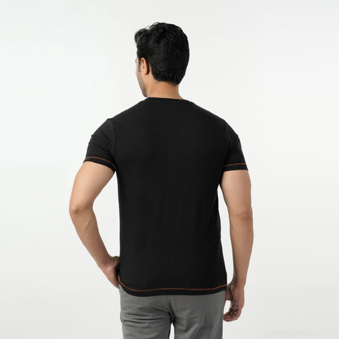 Eminent Men's Round Neck Half Sleeves Printed T-Shirt - Black, Men's T-Shirts & Polos, Eminent, Chase Value