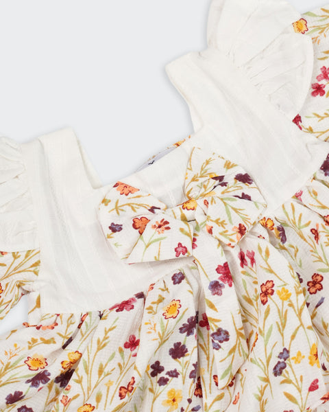 Newborn Girls Casual Printed Frock