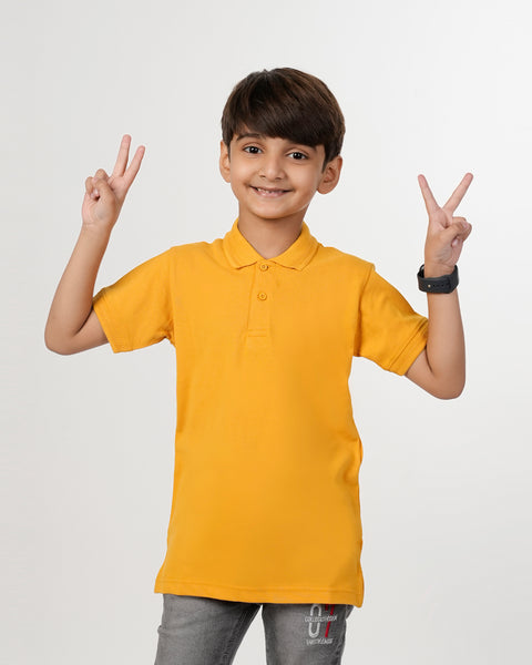 Eminent Boys Polo Half Sleeves T-Shirt - Mustard