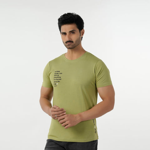 Eminent Men's Round Neck Half Sleeves Printed T-Shirt - Sea Green, Men's T-Shirts & Polos, Eminent, Chase Value