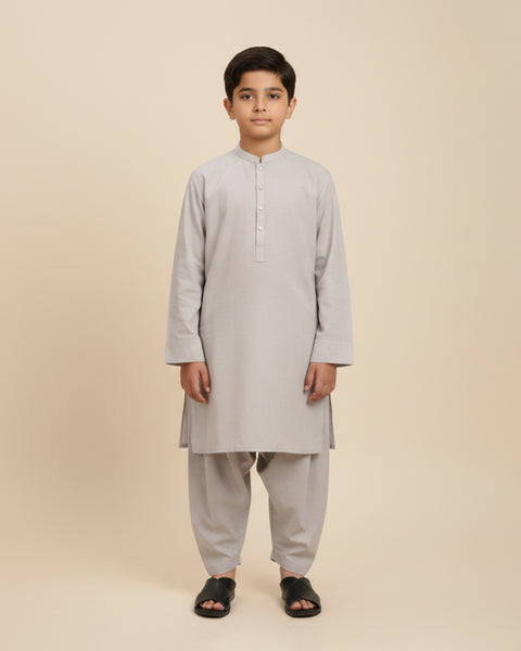 Boys' Plain Poly Viscose Shalwar Kameez