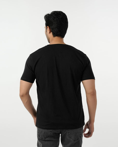 Eminent Men's Round Neck Half Sleeves Printed T-Shirt - Black, Men's T-Shirts & Polos, Eminent, Chase Value