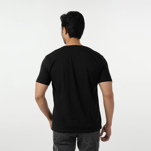Eminent Men's Round Neck Half Sleeves Printed T-Shirt - Black, Men's T-Shirts & Polos, Eminent, Chase Value