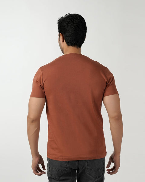 Eminent Men's Round Neck Half Sleeves Printed T-Shirt - Brown, Men's T-Shirts & Polos, Eminent, Chase Value