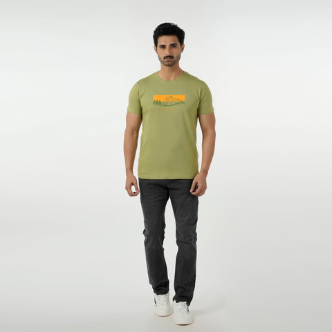 Eminent Men's Round Neck Half Sleeves Printed T-Shirt - Sea Green, Men's T-Shirts & Polos, Eminent, Chase Value