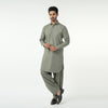 Eminent Men's Plain Shalwar Kameez Suit - Olive