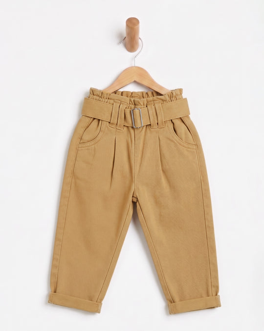 Newborn Girls' Twill Cotton Pants