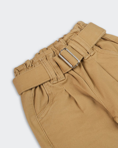 Newborn Girls' Twill Cotton Pants