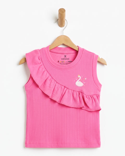 Newborn Girls' Textured Sando