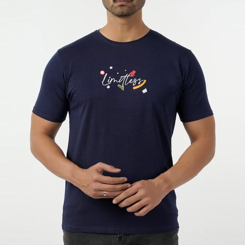 Eminent Men's Round Neck Half Sleeves Printed T-Shirt - Navy Blue, Men's T-Shirts & Polos, Eminent, Chase Value