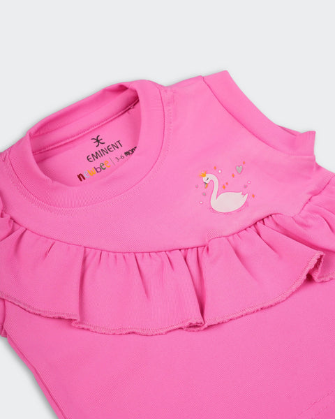Newborn Girls' Textured Sando