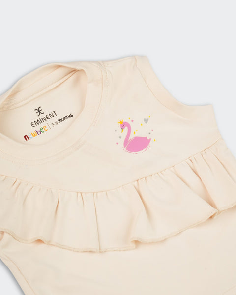 Newborn Girls' Textured Sando