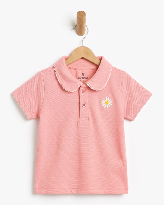 Newborn Girls' Textured T-Shirt