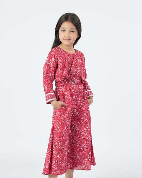 Girls' Jump Suit - Maroon