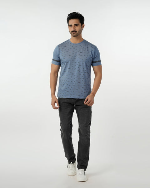 Eminent Men's Round Neck Half Sleeves T-Shirt  - Ash Blue, Men's T-Shirts & Polos, Eminent, Chase Value