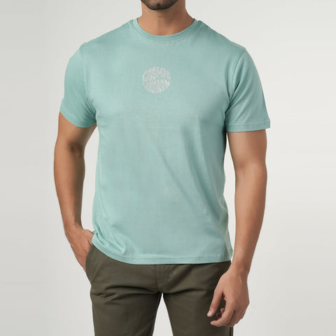 Eminent Men's Half Sleeves Round Neck T-Shirt - Cyan
