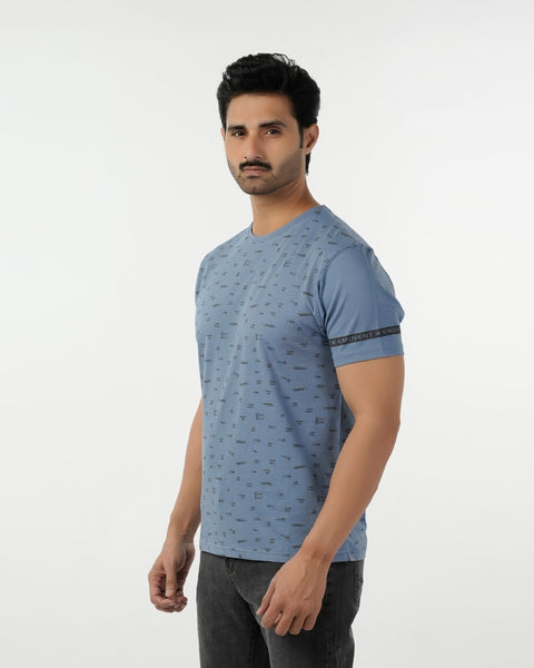 Eminent Men's Round Neck Half Sleeves T-Shirt  - Ash Blue, Men's T-Shirts & Polos, Eminent, Chase Value