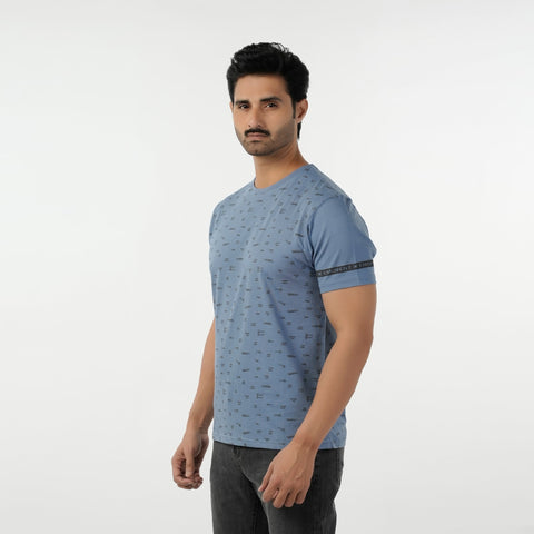 Eminent Men's Round Neck Half Sleeves T-Shirt  - Ash Blue, Men's T-Shirts & Polos, Eminent, Chase Value