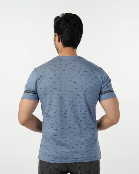 Eminent Men's Round Neck Half Sleeves T-Shirt  - Ash Blue, Men's T-Shirts & Polos, Eminent, Chase Value
