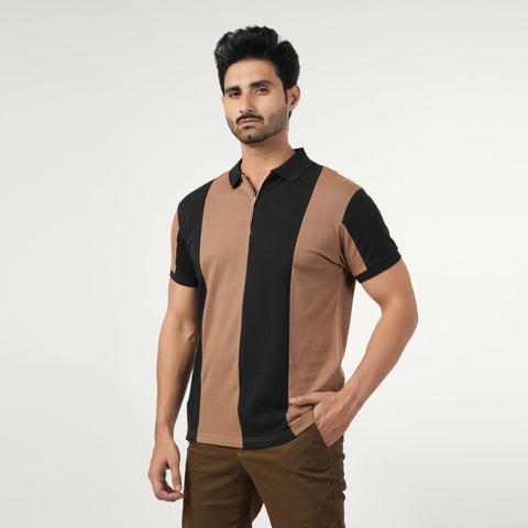 Eminent Men's Half Sleeves Polo T-Shirt - Coco Cream