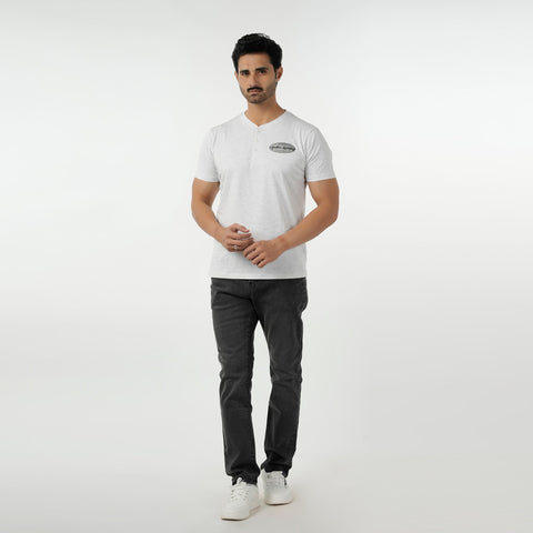Eminent Men's Round Neck Half Sleeves Printed T-Shirt - Oatmeal, Men's T-Shirts & Polos, Eminent, Chase Value