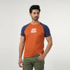 Eminent Men's Half Sleeves Round Neck T-Shirt - Navy Blue & Brown