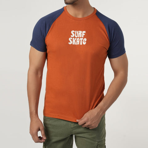 Eminent Men's Half Sleeves Round Neck T-Shirt - Navy Blue & Brown, Men's T-Shirts & Polos, Eminent, Chase Value