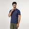 Eminent Men's Half Sleeves Round Neck T-Shirt - Navy Blue