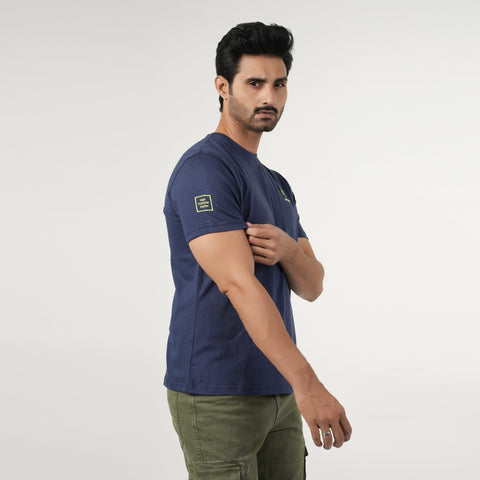 Eminent Men's Half Sleeves Round Neck T-Shirt - Navy Blue