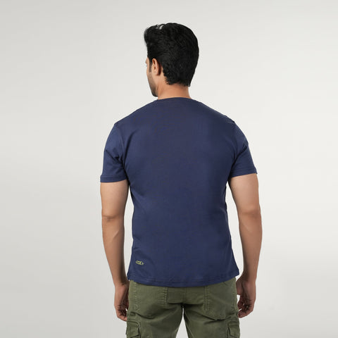 Eminent Men's Half Sleeves Round Neck T-Shirt - Navy Blue