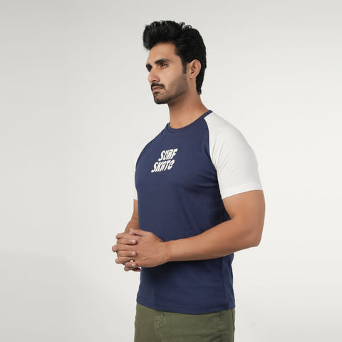 Eminent Men's Half Sleeves Round Neck T-Shirt - Navy Blue