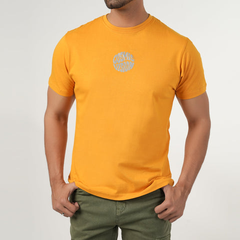 Eminent Men's Half Sleeves Round Neck T-Shirt - Yellow