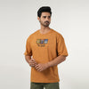 Eminent Men's Half Sleeves Round Neck T-Shirt - Golden Brown