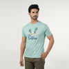 Eminent Men's Half Sleeves Round Neck T-Shirt - Cyan