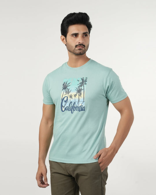 Eminent Men's Half Sleeves Round Neck T-Shirt - Cyan, Men's T-Shirts & Polos, Eminent, Chase Value
