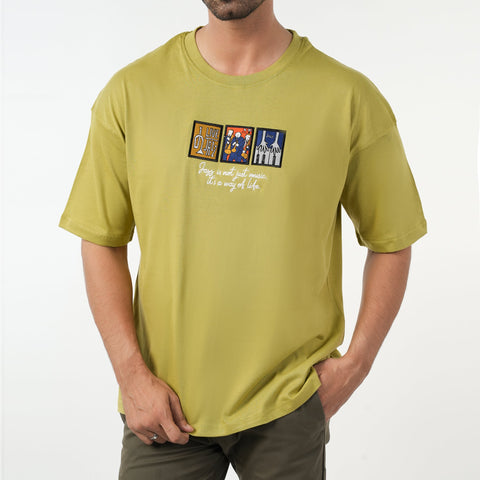 Eminent Men's Half Sleeves Round Neck T-Shirt - Mid Green
