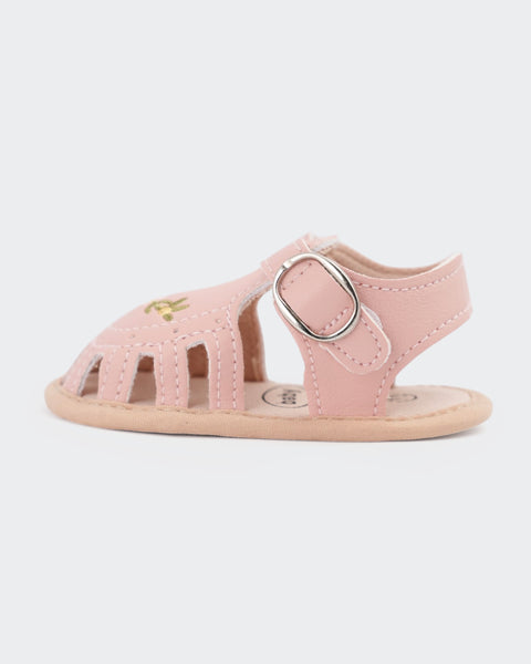Newborn Girls' Embroidered Sandals