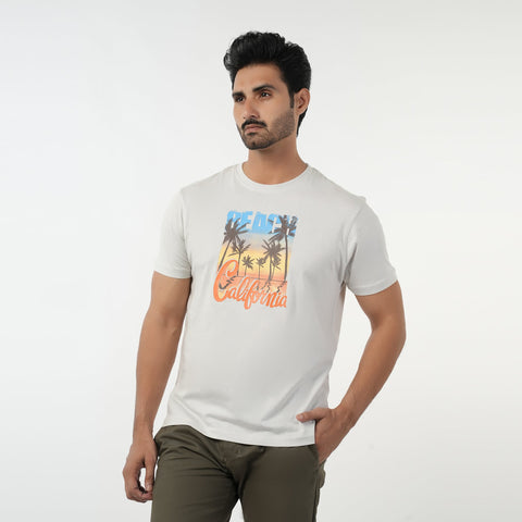 Eminent Men's Half Sleeves Round Neck T-Shirt - White