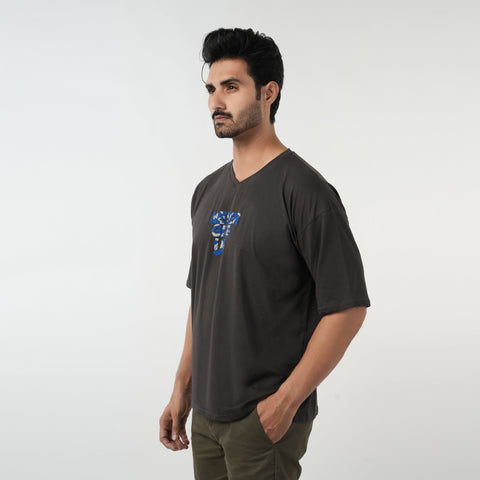 Eminent Men's Half Sleeves T-Shirt - Charcoal